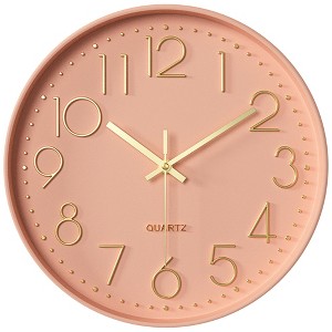 REGALWOVEN Plastic Classic Simple Battery Powered Silent Wall Clock 12 x 12 x 1.8 Inches - 1 of 4