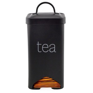 AuldHome Design Black Farmhouse Enamelware Tea Bag Holder; Enamelware Tea Bag Caddy Dispenser for Individual Sachets - 1 of 4