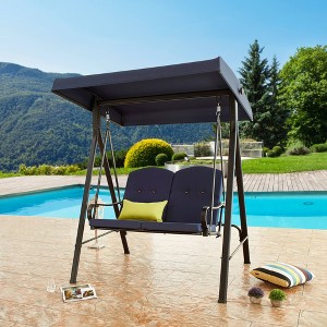 2 Person Patio Porch Swing - Patio Festival: Outdoor Chair with Canopy, UV-Resistant Fabric, Garden Relaxation - 1 of 4