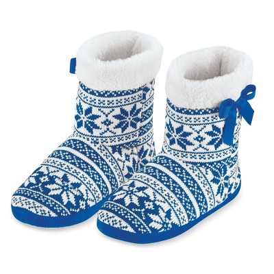 Collections Etc Snowflake Bootie Slippers