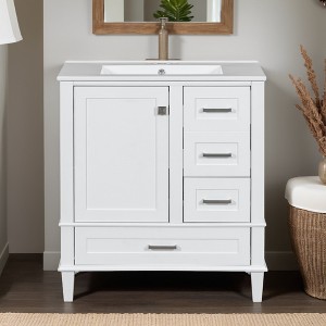 30" Bathroom Vanity, Modern Bathroom Cabinet with Sink Combo Set, Bathroom Storage Cabinet with a Soft Closing Door and 3 Drawers - Leovsnove - 1 of 4