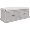 YOOCOZZ Solid Wood Storage Shoe Bench with Removable Cushion,Adjustable Shelves and 4 Doors - 3 of 4
