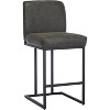 Counter Height Bar Stools with Back, Set of 1 Upholstered Leather Barstool, 24 Inch Seat Height for Kitchen Island, Breakfast Nook, or Cafe - 3 of 4