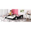 Okak Platform Bed Frame with Wheels and Race Car-Shaped Bedroom Furniture for Kids Noise-Free Bed Strong Wood Slats Easy Assembly - 3 of 4