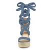 Allegra K Women's Espadrille Platform Wedges Heel Lace Up Sandals - 2 of 4