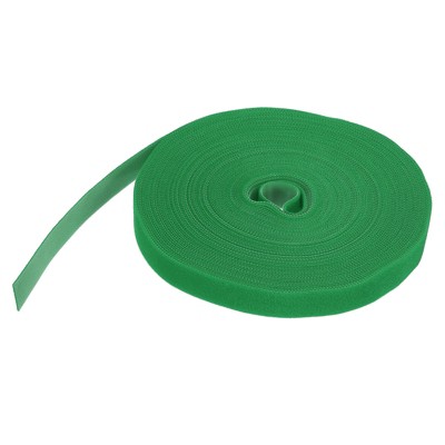 Unique Bargains Nylon Adjustable Hook and Loop Durable Cable Straps 0.8 in x 65 Ft Green