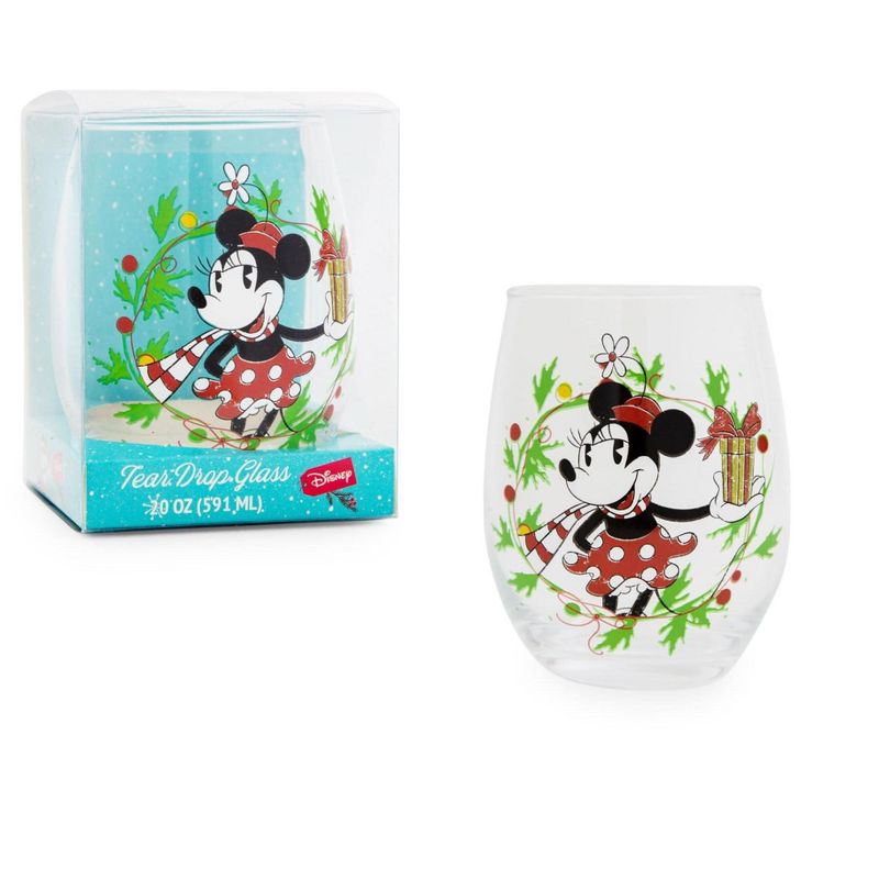 Silver Buffalo Disney Minnie Mouse Christmas Wreath Stemless Wine Glass | Holds 20 Ounces, 2 of 7
