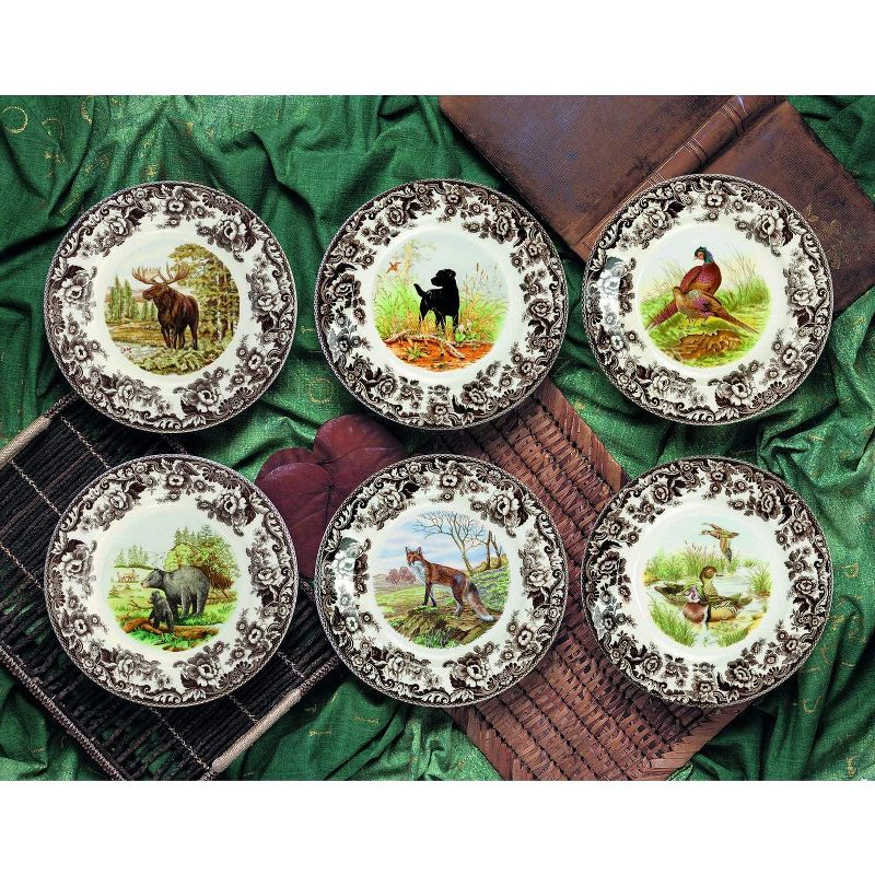 Spode Woodland 10.5” Dinner Plate, Perfect for Thanksgiving and Other Special Occasions, Made in England, Dog Motifs, 2 of 4