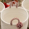 Colonial Mills Kringle Christmas Floor Basket - Candycane Red 14"x14"x12" - 4 of 4