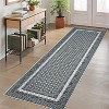 Washable Rugs for Living Room,Geometric Bordered Non Slip Dining Room Carpet, Low Pile Ultra Thin Floor Cover, Modern Non Shedding - 2 of 4