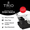 Trio Home Stainless Twist Design 3-Piece Dish Drying Drainer Rack, Removable Utensil Holder and Drainboard - Black/Black Twist - 3 of 4