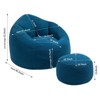 FURNIinspire Bedding Bean Bag Sofa Chair High Pressure Foam, Padded Foam Padding Compressed Bean Bag With Footrest, Blue, 18.1"*17.7"*13" - 2 of 4