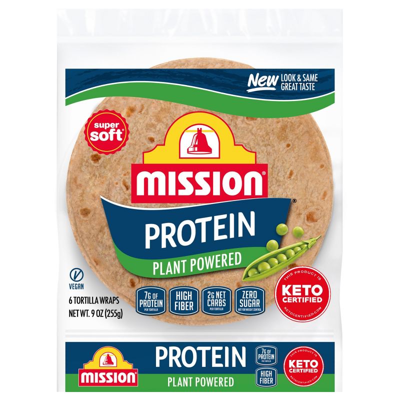 Mission Vegan Protein Plant Powered Tortillas - 9oz/6ct, 1 of 11