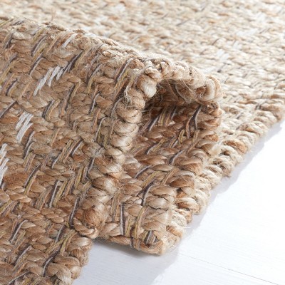 Handmade Square 6' Orange and Natural Wool Area Rug