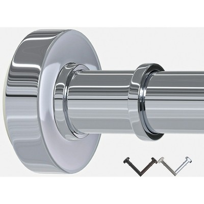 LunaLulinlk Chrome Shower Curtain Rod,Adjustable 43-72 inches,Rust Resistance,Spring Tension Metal Rod,No Drill