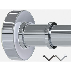 LunaLulinlk Chrome Shower Curtain Rod,Adjustable 43-72 inches,Rust Resistance,Spring Tension Metal Rod,No Drill - 1 of 4