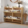 Rattan Shoe Cabinet with 2 or 4 Flip Drawers, Free Standing Wooden Shoe Storage Organizer Cabinet with Adjustable Shelves for Entryway,Hallway,Foyer - 2 of 4