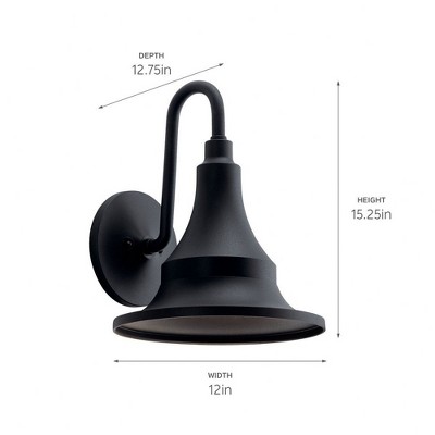 Hampshire Textured Black Bell-Shaped Outdoor Wall Light