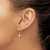 Black Bow Jewelry 13mm Textured Cross Dangle Earrings in 14k Yellow Gold - 3 of 4