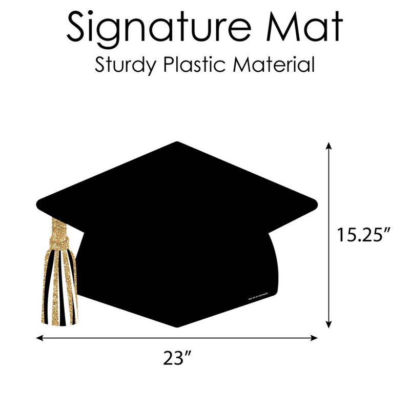 Big Dot of Happiness Tassel Worth The Hassle - Gold - Grad Cap Guest Book Sign - Graduation Party Guestbook Alternative - Signature Mat, 5 of 9