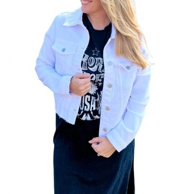 Women's Clean Jacket with Fray - JUST USA