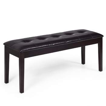 Upholstered PU Dining Room Bench Solid Wood Button Tufted Dining Room Bench