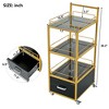 Locking Salon Storage Cabinet,3 Tier Barber Salon Storage Trolley Cart with Lockable Wheels,Rolling Hairdressing Salon Cart for Barbershop Spa - 3 of 4