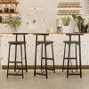 Set of 3 27''H Barstools, Round Wooden Bar Stools with Footrest, Counter Height Kitchen Chairs for Island, Dining Area, or Breakfast Bar-Maison Boucle - 2 of 4