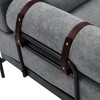 Airsurfer Modern 59" Loveseat Sofa Couch, 2-Seater with USB Ports and Unique Cylindrical Armrests, Comfortable Fabric Sofa for Living Room - 4 of 4