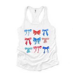Simply Sage Market Women's Patriotic Coquette Bow Chart Graphic Racerback Tank - 1 of 3
