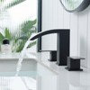 ChicFurnit Bathroom Sink Faucet Double Lever Basin Mixer with Pop Up Drain for Modern Bathroom Spaces, Black, 15.7"*9.8"*2.6" - 2 of 4