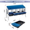 Chicken Nesting Box, 3 Compartment Roll Away Design for High-Volume Egg Collection and Easy Wall Mounting with Metal Legs - 2 of 4
