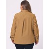 Agnes Orinda Women's Plus Size Business Casual Long Sleeve Denim Button-Down Shirts - 4 of 4