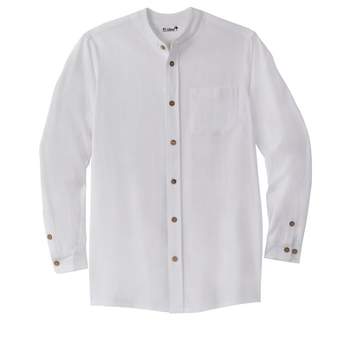 Cleve - Set: Stand Collar Button-Up Jacket + Mandarin Collar Shirt