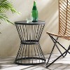NicBex 16" Hourglass Iron Accent Table, Open Cage Bistro Table,  Metal Side Table Outdoor/Indoor for Bohemian Gardens & Decks - 2 of 4