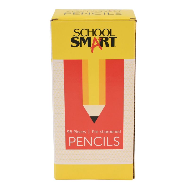 School Smart No 2 Pencils, Pre-Sharpened, Hexagonal with Latex-Free Erasers, Pack of 96, 1 of 5