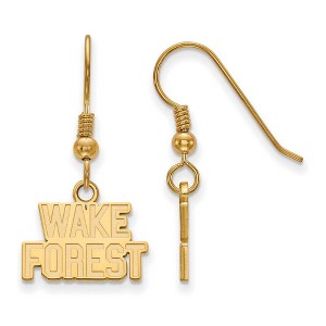 Black Bow Jewelry 14k Yellow Gold Plated Sterling Silver Wake Forest Demon Deacons NCAA Dangle Earrings - 1 of 3