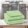 4 Piece Bed Sheets Printed Microfiber Sheet Set Ultra Soft, Easy Care Paisley Printed Sheets - Lux Decor Collection - 2 of 4