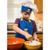 Curious Chef 4-Piece Child Textile Set for Kids and Toddlers, Blue and Green Child-Sized Apron, Oven Mitts and Chef's Hat - image 4 of 4