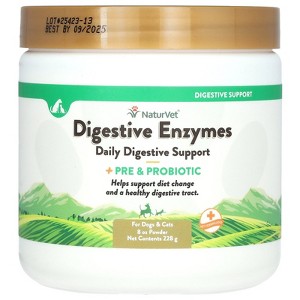 NaturVet Digestive Enzymes + Pre & Probiotic, For Dogs & Cats, 8 oz (228 g) - 1 of 3