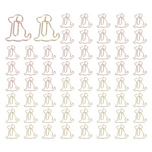 Unique Bargains Metal Cute Decorative Dog Shape Paper Clip Clamp for Home Office Supplies 60 Pcs - 1 of 4