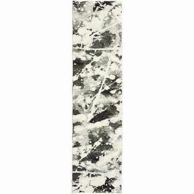 Oriental Weavers Evolution 8035B Charcoal/ White Indoor Area Rug - 2'6" x 12'