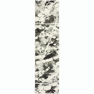 Oriental Weavers Evolution 8035B Charcoal/ White Indoor Area Rug - 2'6" x 12' - 1 of 1