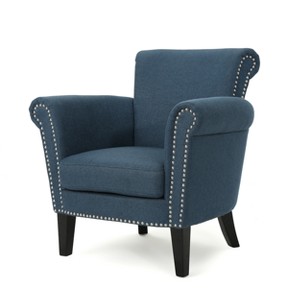 Brice Vintage Studded Club Chair Navy - Christopher Knight Home, Blue Blue