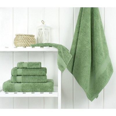 Sage Green Turkish Cotton 6-Piece Bathroom Towel Set