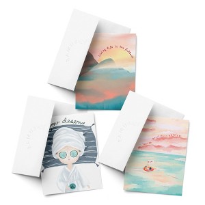 Celebration/Graduation Assorted Greeting Card Pack (3ct) "Mountain, Spa, Ocean" by Ramus & Co - 1 of 4