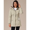 INSPIRE CHIC Women's Winter Thicken Puffer Faux Fur Removable Hood Warm Parka Jacket - 3 of 4