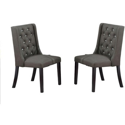 Vynxaria Modern Faux Leather White Tufted Set of 2 Chairs Dining Seat Chair