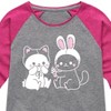 Girls' - Instant Message - Kawaii Shirt Tail Raglan Graphic T-shirt - 2 of 4