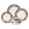 Spode Delamere 5-Piece Place Setting – Rich Brown British Flowers Border, Includes Dinner, Salad, Bread Plates with Teacup & Saucer - 2 of 4
